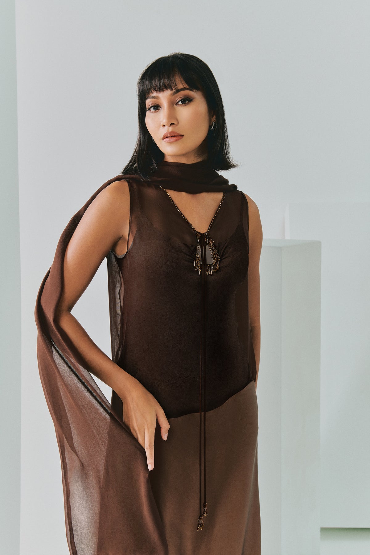 ATHENA DRESS (BROWN)