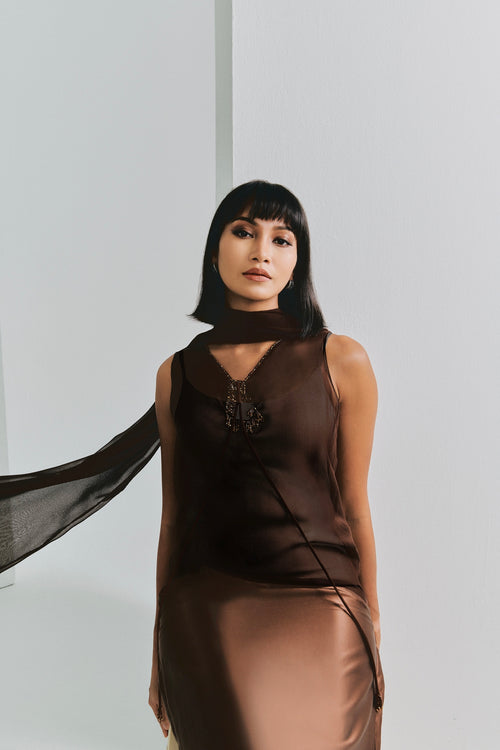 ATHENA DRESS (BROWN)