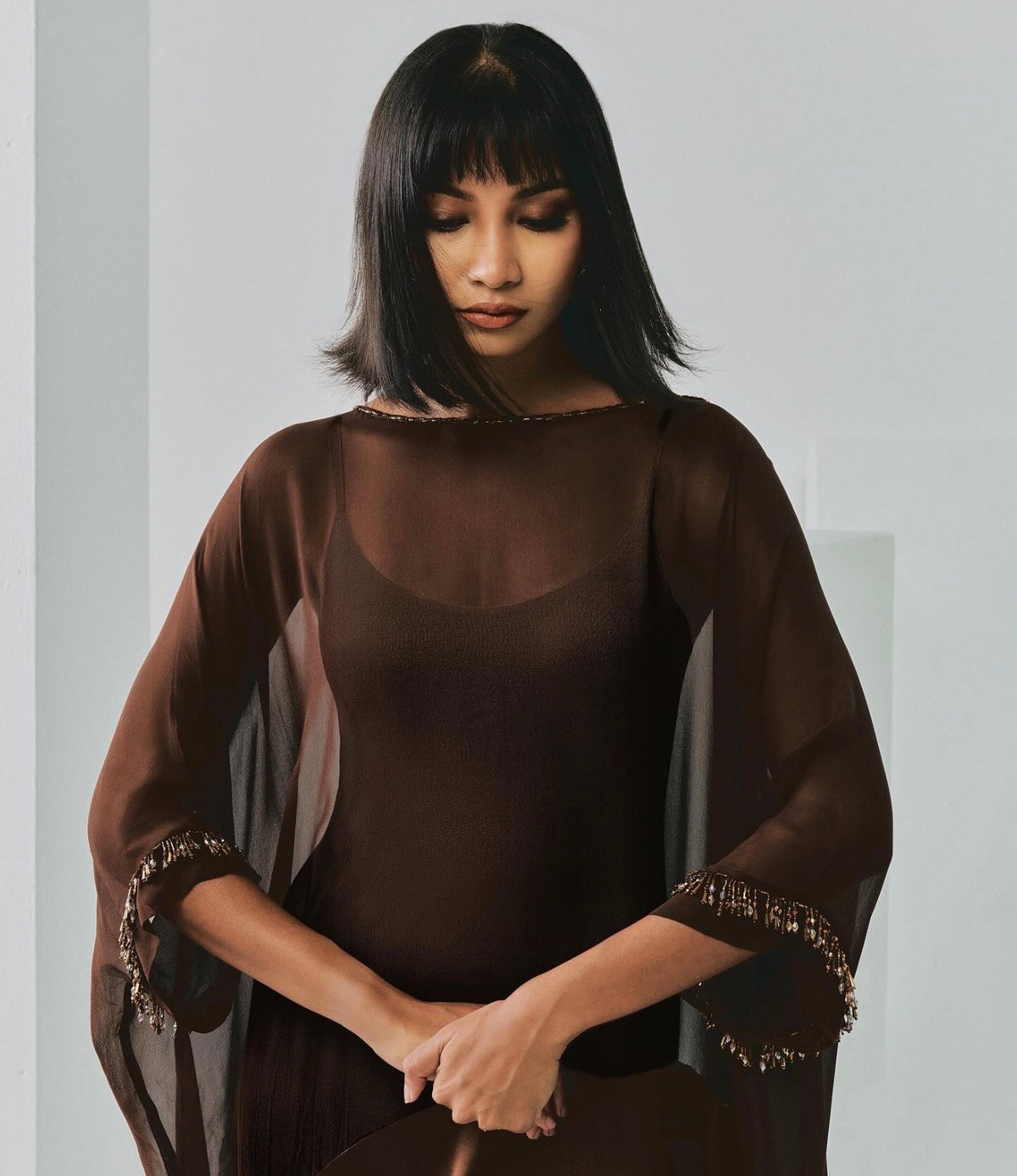 ATHENA KAFTAN (DARK BROWN)