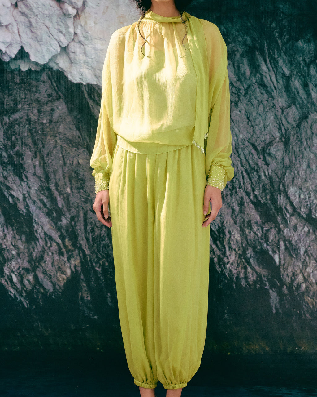 VERDE MARINA SILK SET