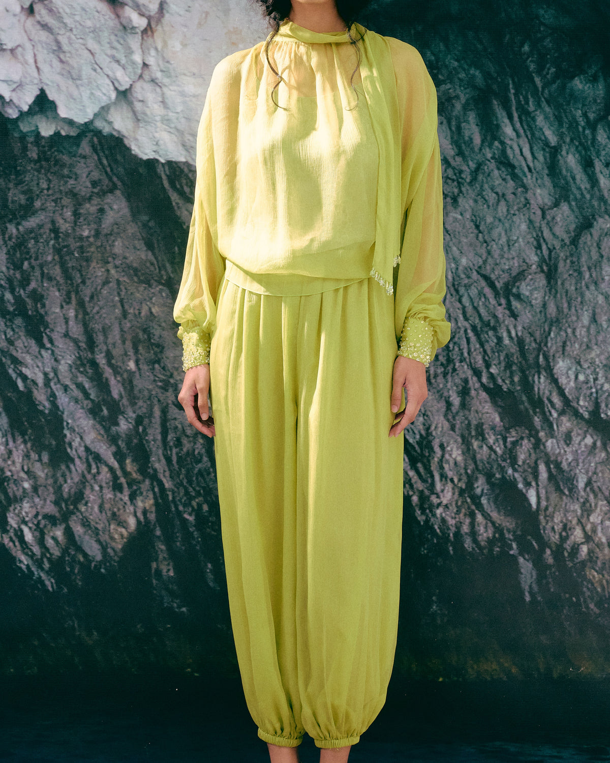 VERDE MARINA SILK SET