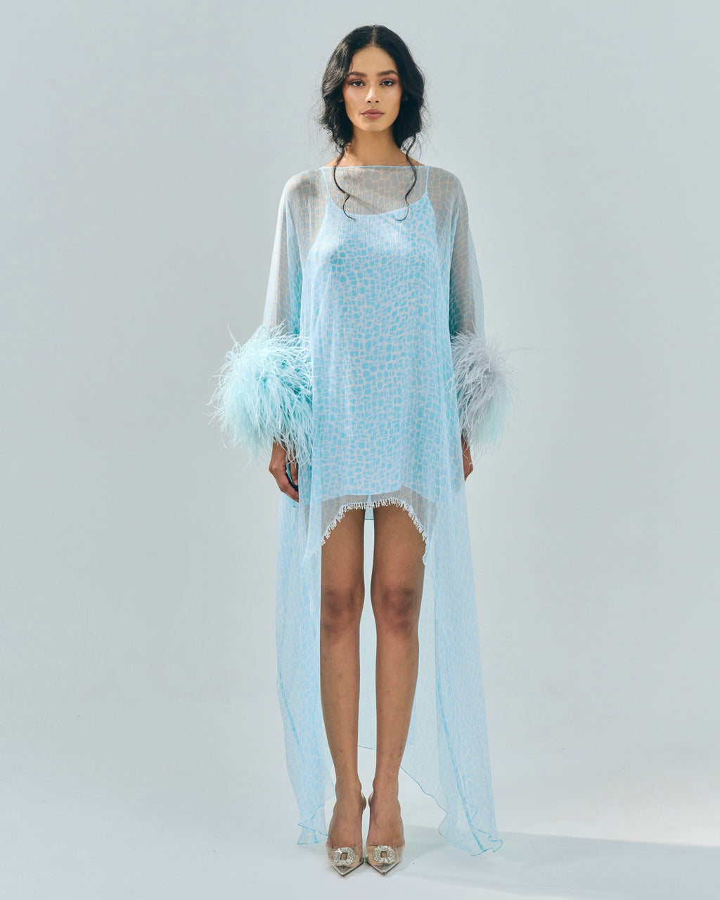 BIANCA OSTRICH FEATHERS KAFTAN