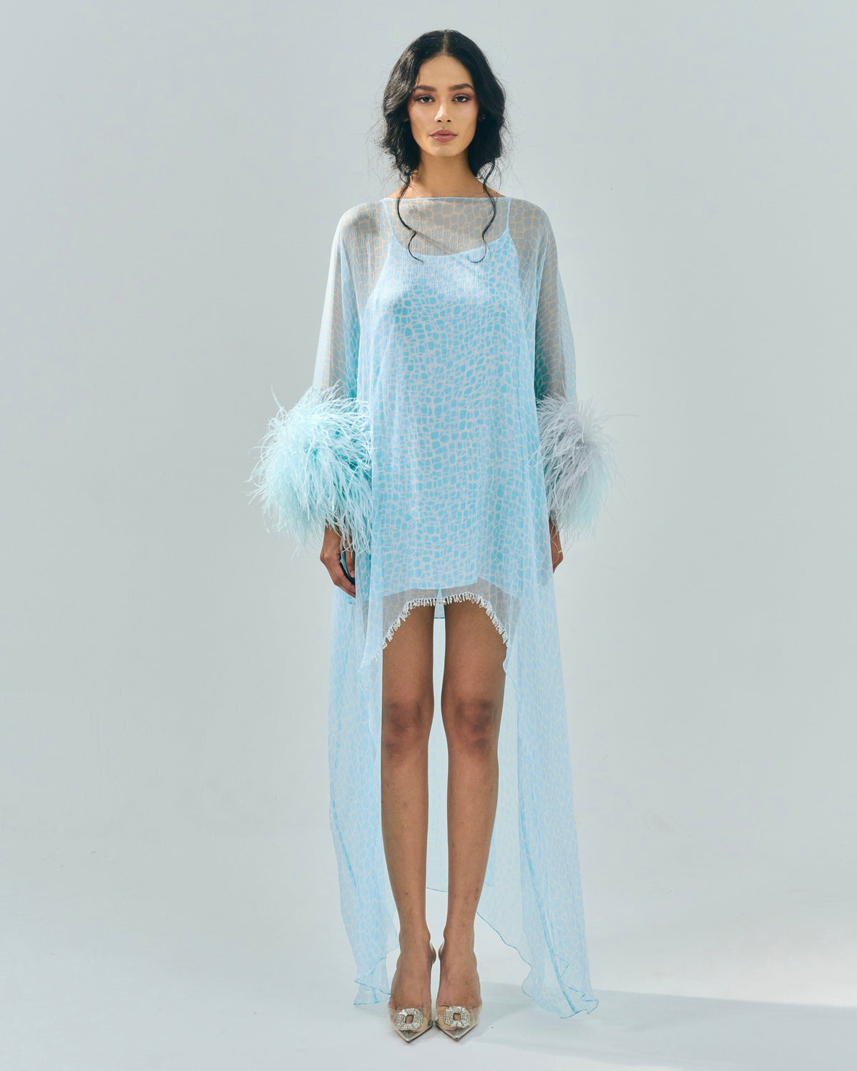 BIANCA OSTRICH FEATHERS KAFTAN