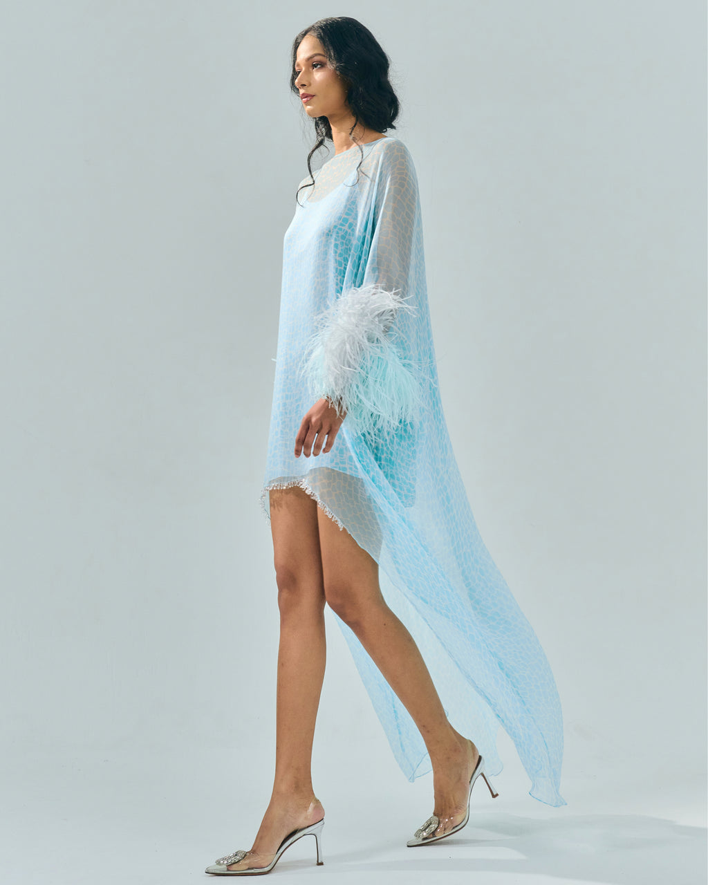 BIANCA OSTRICH FEATHERS KAFTAN