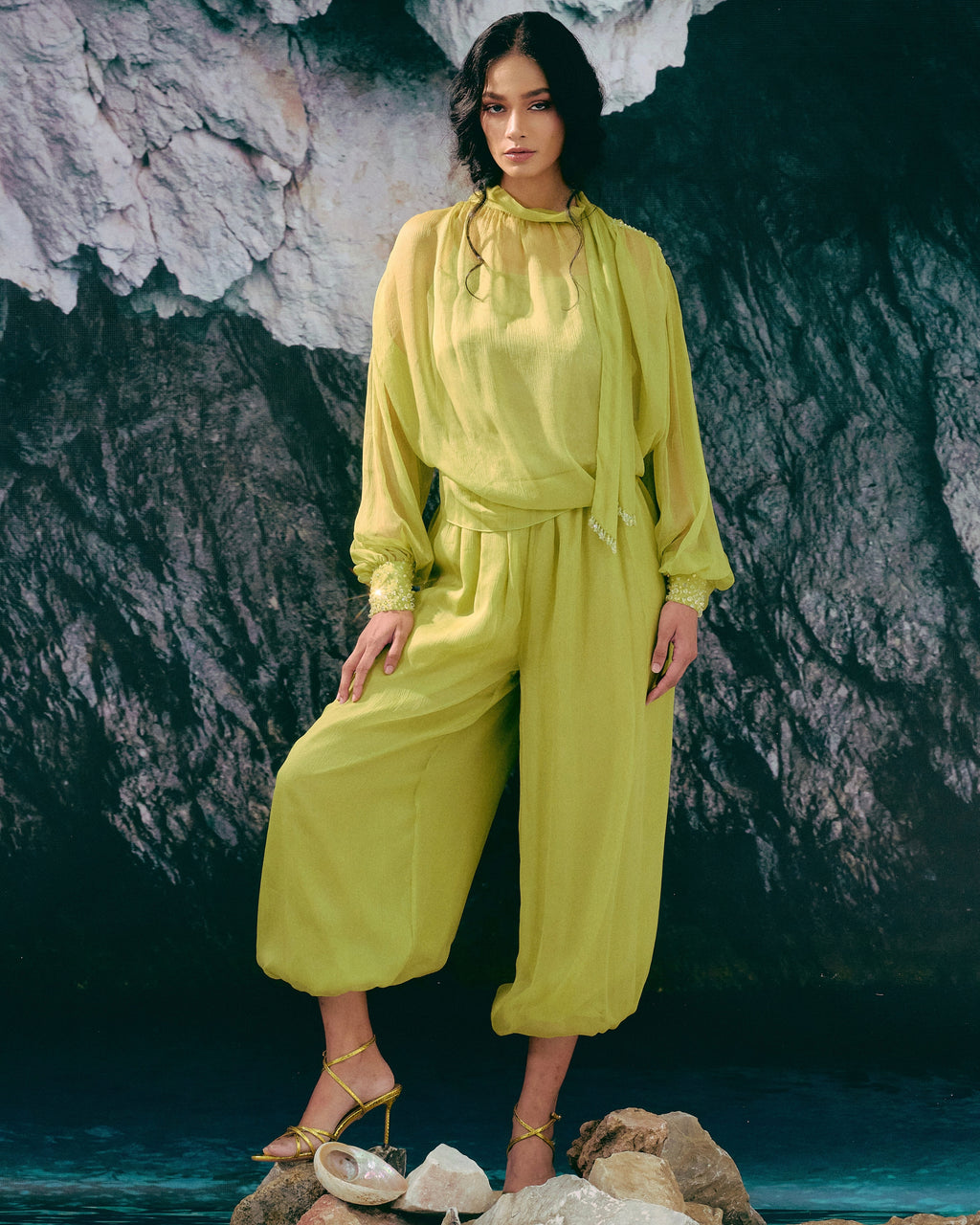 VERDE MARINA SILK SET